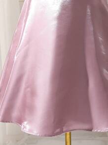 SHEIN Leap Crew Tween Girl Style Elegant Short Sleeve Dress - Pink - View 6