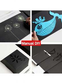 SHEIN 20 Blatt A4 Schwarze harte Pappe, verstärkte, spezielle Malpappe, DIY Handwerk Schüler-Deckblätter, Grußkarten- und Visitenkartenpappe, A3 Handwerkspappe, Album-Rückenpapier für den Schulanfang