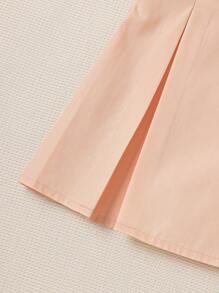 SHEIN 女婴可爱甜美蝴蝶印花领泡泡短袖连衣裙，日常春秋装 - 粉色 - 查看 5