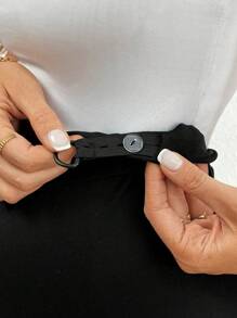 SHEIN Mallas de maternidad de cintura alta ajustable - Negro - Ver 7