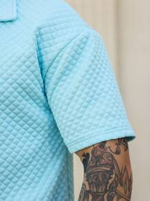 Manfinity Homme Manfinity 男士休闲纯色纹理短袖 Polo 衫，男友礼物