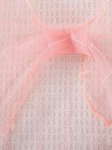 Baby Mädchen Mode elegante süße Vintage-rosa Mesh-Top kombiniert mit rosa geripptem Trägerkleid, Sommer