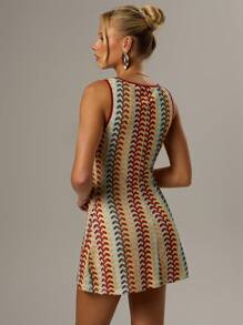 SHEIN Forever 21 女式全图案印花圆领休闲背心裙 - 彩色 - 查看 2