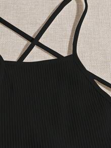 SHEIN EZwear 夏季服装 交叉系带露背吊带背心