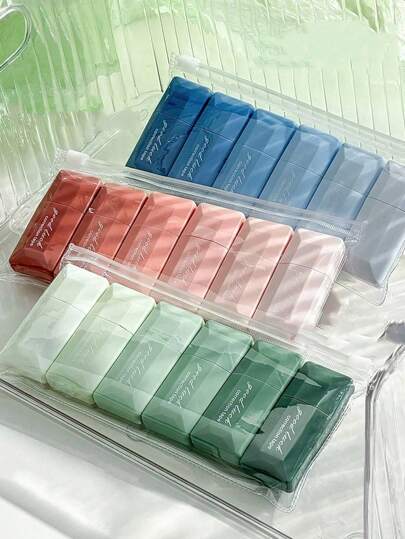 6pcs/Set Gradient Square Correction Tape, Simple & Stylish For Students, Portable Back To School