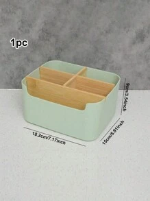 1pc Bamboo Desk Organizer With 5 Compartments, High Quality Moisture-Proof Storage Box For Office Supplies, Pen Holder, Bathroom Cosmetic Storage Box, Living Room Multipurpose Rack, Jewelry Storage Box For Earrings And Rings, Household Storage & Organization Product, Suitable For Placement On Desks, Cabinets, Dressing Tables, Dorm Desks Back To School - Multicolor - View 10