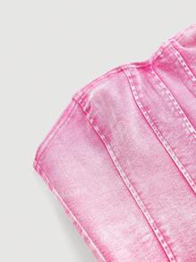 SHEIN MOD توب كاميسول نسائي مطابق بسيط، ملابس كاجوال للعطلات - وردي - مشاهدة 3