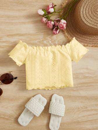 SHEIN Young Girl Casual Solid Color Elegant T-Shirt, Versatile
