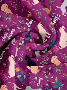 PopScrub Pet Lover's Day Dog Cartoon & Letter Print Nurse Scrub Uniform Top For Women - Multicolor - View 5