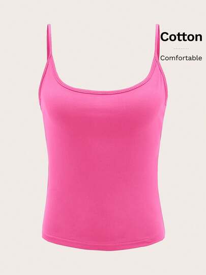 SHEIN EZwear Kvinnors sommar Enfärgad Casual Mångsidig Camisole