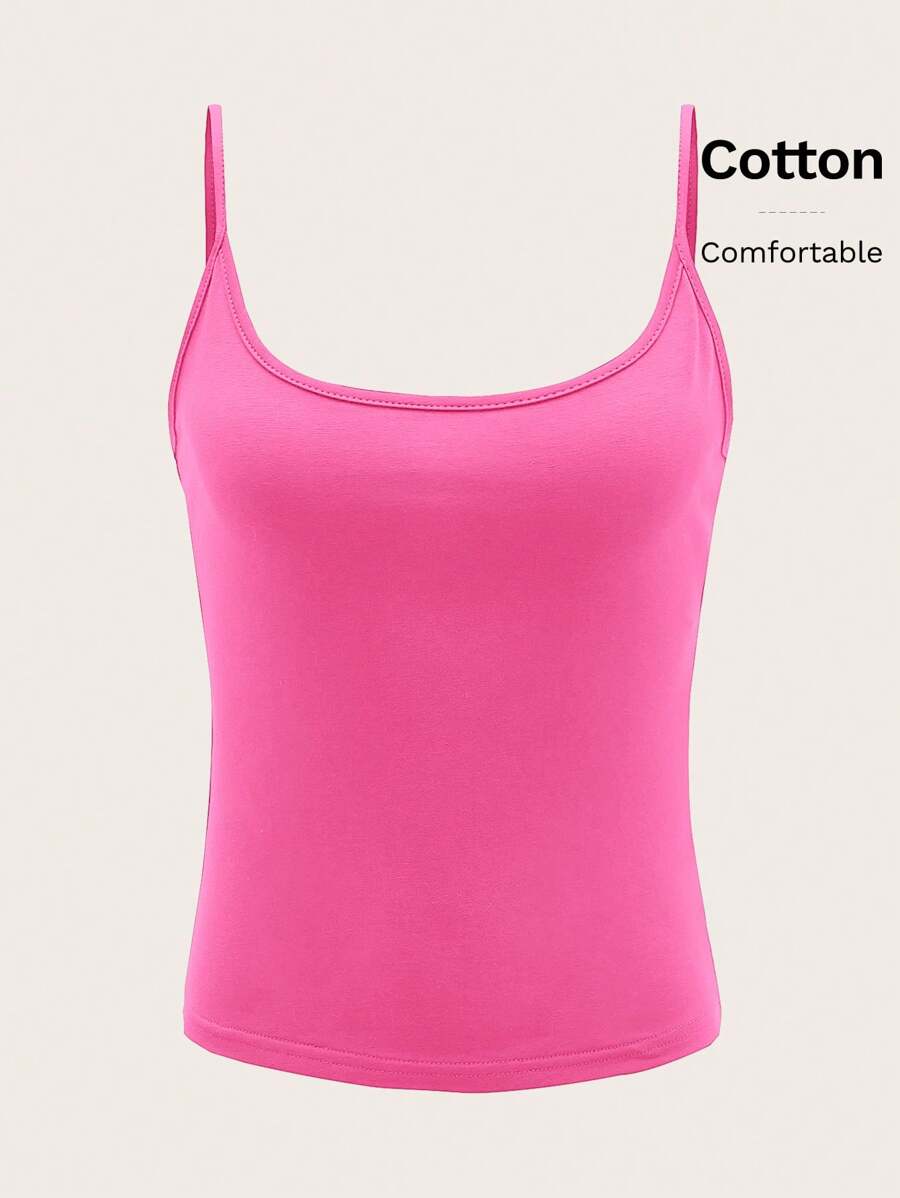 SHEIN EZwear Women's Summer Solid Color Casual Versatile Camisole