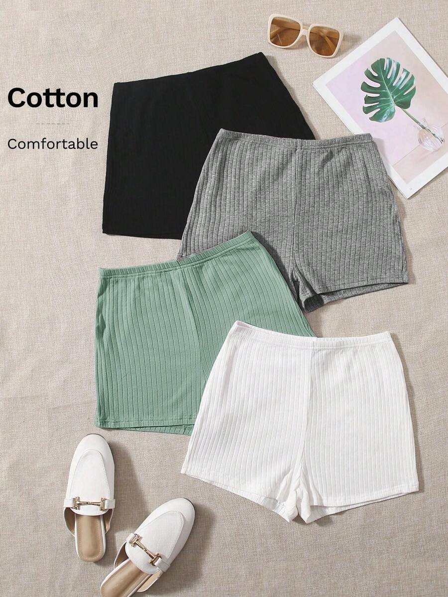 Muchica 4入組羅紋針織短褲