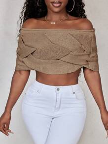 BamGleam Ladies Knit Top (Hand-Knitted, With ±3CM Deviation) - Khaki - View 7