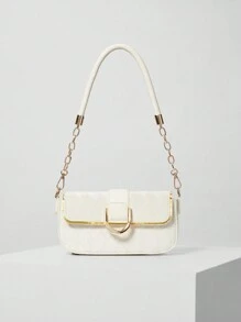 Kleine Umhängetasche für Damen, hochwertiger und simpler Stil, quadratische Tasche zum Kombinieren, neue Schulter- und Umhängetasche 2024 - Beige - Übersicht 1