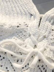 SHEIN Swim 短款白色女士长袍交叉系带休闲和服罩衫，适合夏季海滩度假