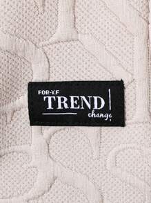 男婴经典休闲提花针织短袖上衣和长裤套装 - 卡其色 - 查看 3