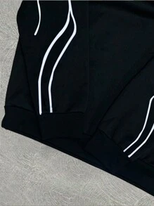 SHEIN Manfinity Dauomo 男士休闲简约套头连帽衫，日常穿着