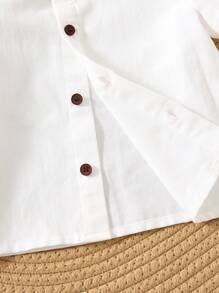 2 pièces Ensemble de chemise à col Peter Pan mignon et salopette pour bébé garçon/fille. Tenue de gentilhomme, convient pour un anniversaire, une occasion, un mariage, un baptême, une célébration du 1er anniversaire, une baby shower - Multicolore - Voir 9