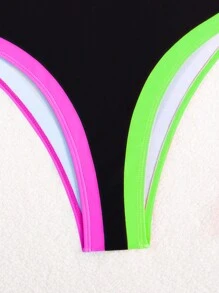 Swim SPRTY Badeanzug mit Farbblock-Muster, SPRTY Sommer Strand Einteiler für Damen, Modell Vicky