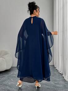 Modelyn Plus Size Elegant Office Commuter Long Sleeve Dress