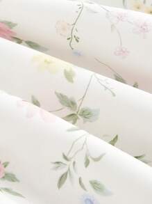 SHEIN MOD Women's Open Shoulder Puff Sleeve Ditsy Floral White Mid-Length Dress, Summer,Boho Women Clothing,Easter Dress Women,Tea Party Dress,Summer Dresses For Women,White Graduation Dress