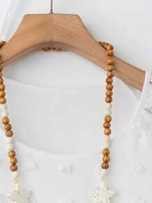 SHEIN LUNE Áo cánh tay ngắn ren tương phản Jacquard cỡ lớn cho nữ - trắng - Xem 5