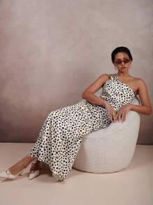 COSMINA 女士无袖不对称领口花卉印花修身连衣裙 - 彩色 - 查看 5