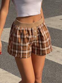 Muchica Women's Plaid Shorts - Multicolor - View 3