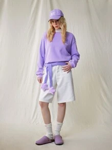 Solecia Women's Thick Sole Furry Slippers, Fashionable Round Toe Warm Indoor Shoes - Mauve Purple - View 4