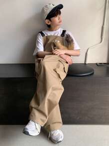 DAZY Tween Boy Fall Jumpsuit - Khaki - View 1