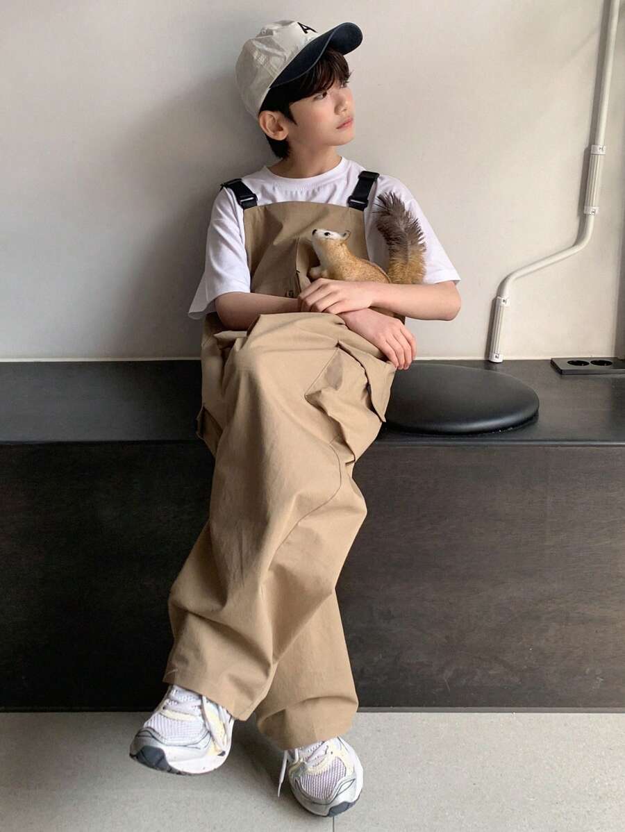 DAZY Tween Boy Fall Jumpsuit - Khaki - View 1