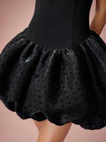 Enchnt 女式纯色细肩带简约褶饰迷你休闲连衣裙