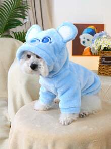 PETSIN 1 buah Baju Hoodie Bertelinga Beruang Lucu untuk Anjing/Kucing, Bahan Lembut dan Nyaman, Cocok untuk Anjing dan Kucing, Warna Biru - Biru - View 5