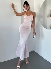 Firerie Elegante open rug sexy rugloze strik party cocktailjurk voor vrouwen