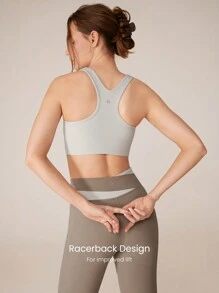 GLOWMODE FeatherFit™-Sculpt Two-Tone Sports Bra Medium Impact Workout Daily Gym