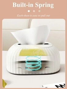 1pc Beautiful Plastic Tissue Box,Hanging Tissue Box With Adhesive Buckle ,Nordic Style, Paper Container, Desktop Tissue Holder, Plastic Tissue Box, Desktop Decoration, Home Use, Modern Decoration Holder, Used For Bathroom, Countertop