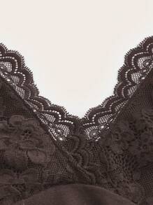 ROMWE PUNK Contrast Lace Halter Top