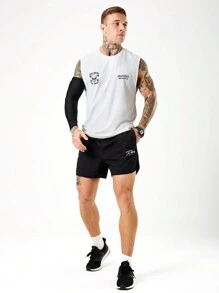 Gym Rark Camiseta y top de tirantes anchos de cuello redondo con estampado, de diseño minimalista y casual deportivo para hombres - Blanco - Ver 5
