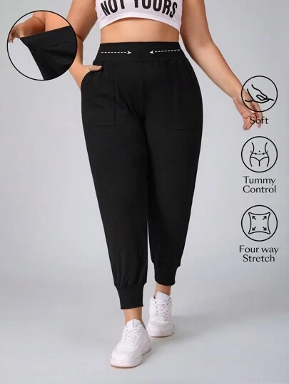 Flexra Plus Size Casual Solid Color Denim Jeans, Fashionable For Daily Wear Stretchy Knit Denim Apple Bottom Jeans