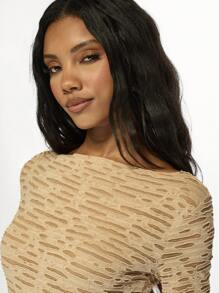 MISSGUIDED Textured Bodycon Mini Dress Long Sleeve Party Club Night Out Ruched Fitted Stretch Evening Cocktail Dress Fall Winter Holiday NYE Dress