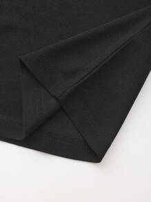 Manfinity Homme Men's Casual Striped Patchwork Short Sleeve Polo Shirt, Formal - Black - View 6