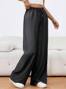Women's Plain Color Casual Pants, Fashionable For Daily Wear Fall Cloth For Women