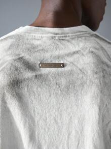 NEON BLANC 男士街头风格字母图案白色针织 T 恤