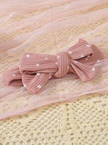 6pcs Newborn Baby Boys/Girls Cute Polka Dot Bow Decor Ruffled Zip Up Long Sleeve Jumpsuit With Pants Pajamas Set