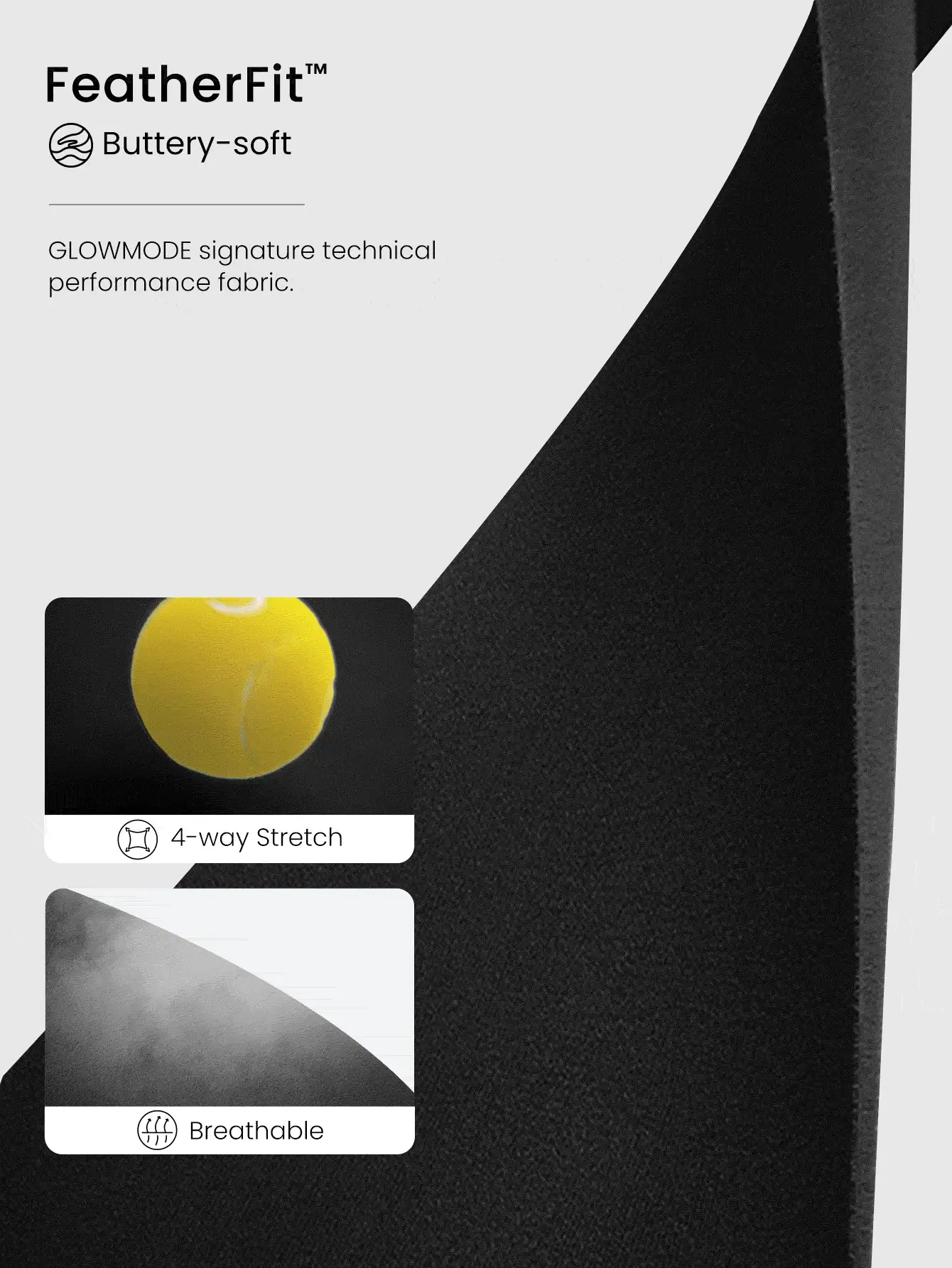 GLOWMODE Featherfit™十字背運動內衣輕度支撐 - 黑色 - 查看 5