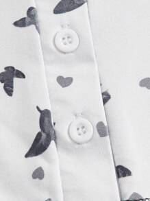 ROMWE Camiseta con estampado de mariposa y pespunte - Blanco - Ver 3
