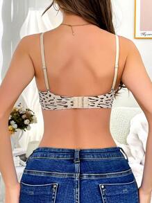 Sujetador bandeau con estampado de leopardo minimalista para mujer, para uso diario casual - Multicolor - Ver 5