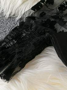 Breezaya 法式设计蕾丝拼布长袖女式衬衫