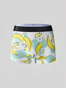 Happy Jammies 5pcs/Set Men's Banana Print Comfortable Casual Boxer Brief Underwear