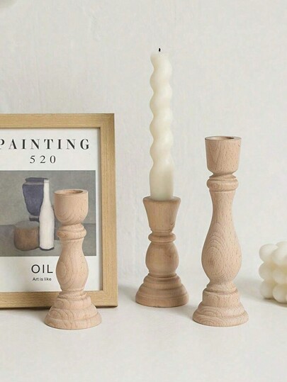 1pc Retro Roman Column Log Candlestick Wedding Table Decoration Photo Props Ornaments Halloween,Spooky,Autumn,Festival,Holiday ,Winter,Holiday,Festival,Room Decor,Gifts